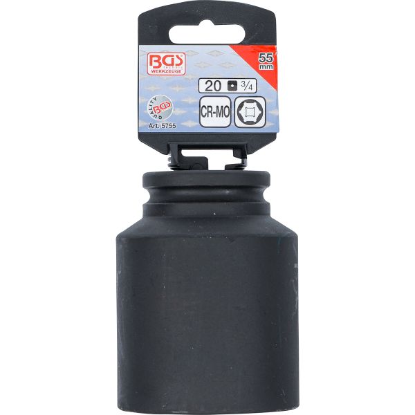 Impact Socket Hexagon, deep | 20 mm (3/4") Drive | 55 mm