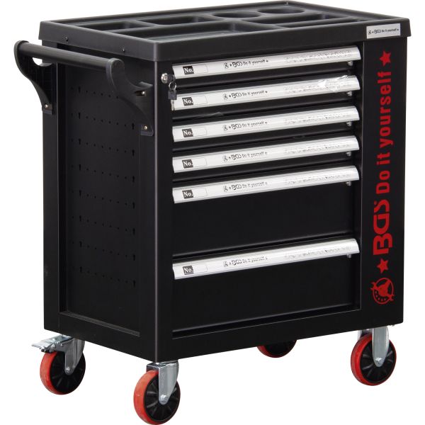 Workshop Trolley | 6 Drawers | 1 Side Door | empty