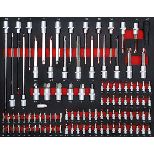 Servante d’atelier | 7 tiroirs, 1 porte latérale | avec 250 outils