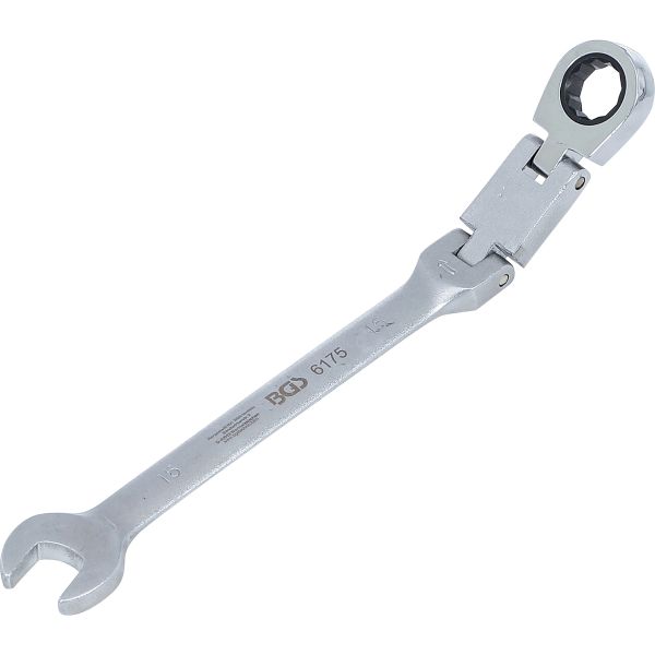 Double-Joint Ratchet Combination Wrench | adjustable | 15 mm