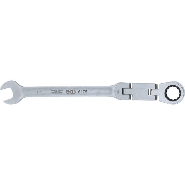 Double-Joint Ratchet Combination Wrench | adjustable | 15 mm
