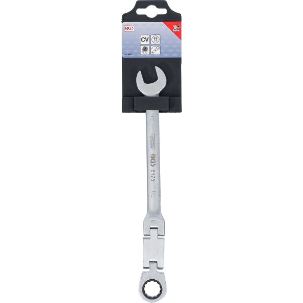 Double-Joint Ratchet Combination Wrench | adjustable | 15 mm