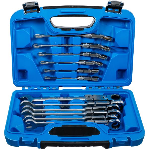 Double-Joint Ratchet Combination Wrench Set | adjustable | 8 - 19 mm | 12 pcs.