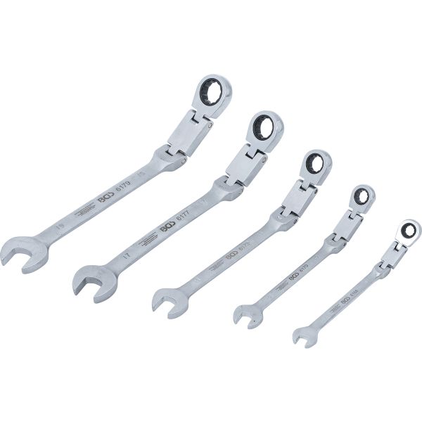 Double-Joint Ratchet Combination Wrench Set | adjustable | 8 - 19 mm | 5 pcs.