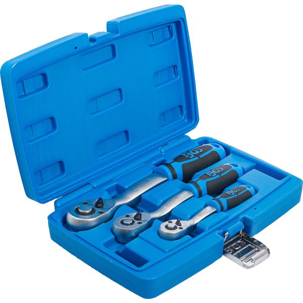 Reversible Ratchet Set | Fine Tooth | 6.3 mm (1/4") - 10 mm (3/8") - 12.5 mm (1/2") | 3 pcs.