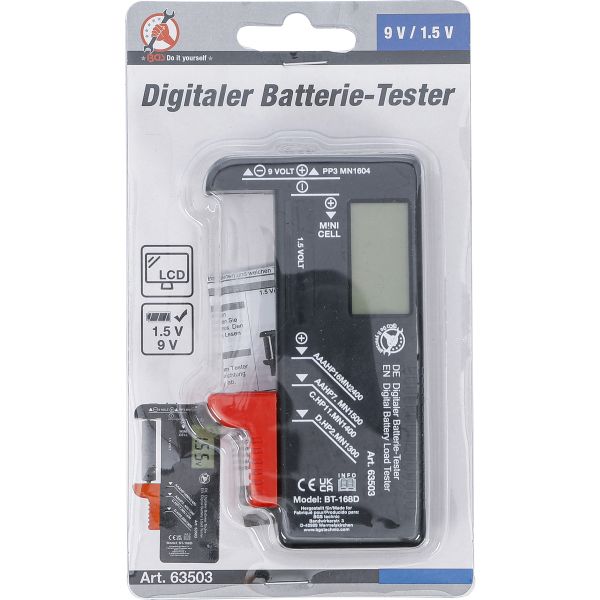 Testeur de batterie numérique | 1,5 V / 9 V