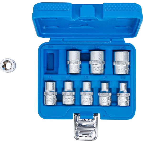 Socket Set, E-Type | 12.5 mm (1/2") Drive | E10 - E24 | 9 pcs.