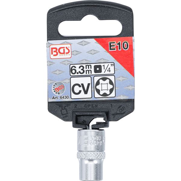 Llave de vaso E-Torx | entrada 6,3 mm (1/4") | E10