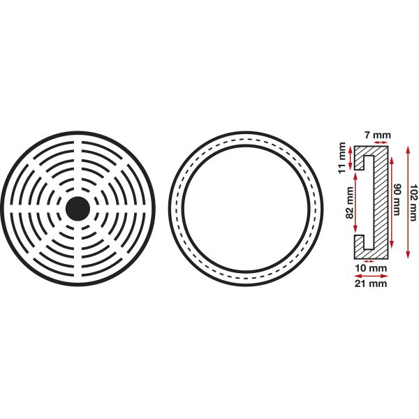 Plato de goma | para plataformas elevadoras | Ø 100 mm