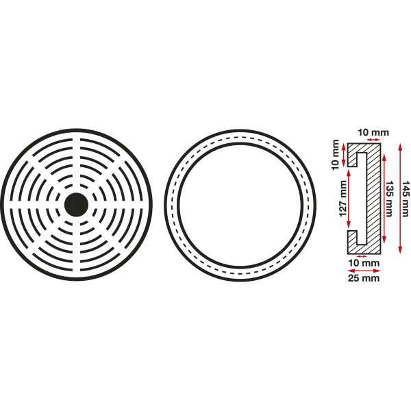 Plato de goma | para plataformas elevadoras | Ø 150 mm