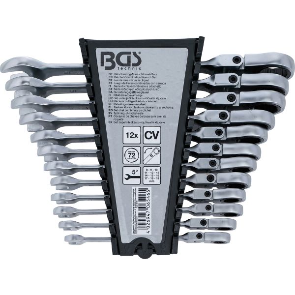 Ratchet Combination Wrench Set | adjustable | 8 - 19 mm | 12 pcs.