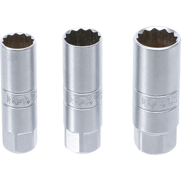 Spark Plug Socket Set 12-Point | 10 mm (3/8") Drive | 14 - 16 - 18 mm | 3 pcs.