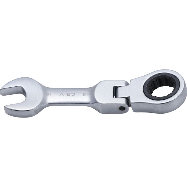 Ratchet Combination Wrench | short | adjustable | 15 mm
