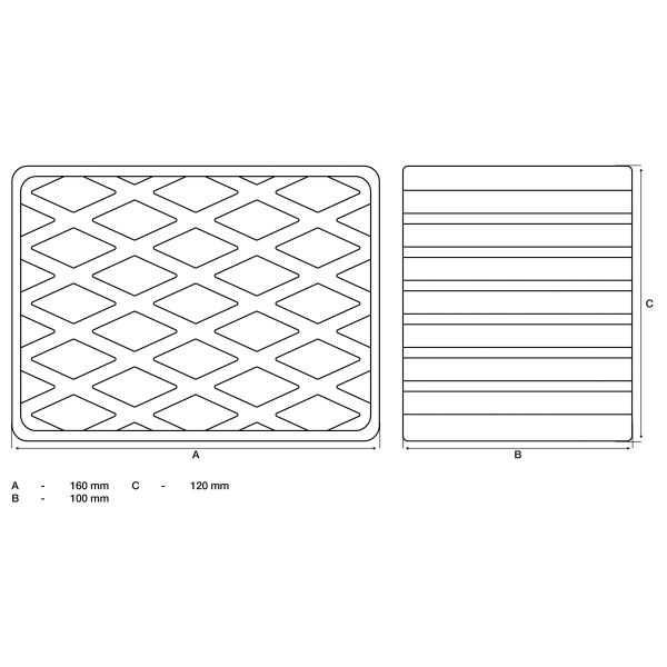 Tampon en caoutchouc | pour pont élévateur | 160 x 120 x 100 mm