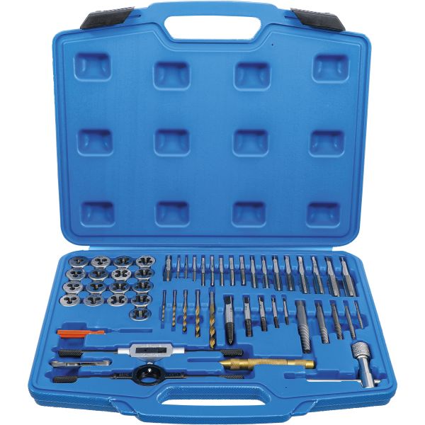 Tap and Die Set | Inch Sizes | 1/4" - 1/2" | 56 pcs.