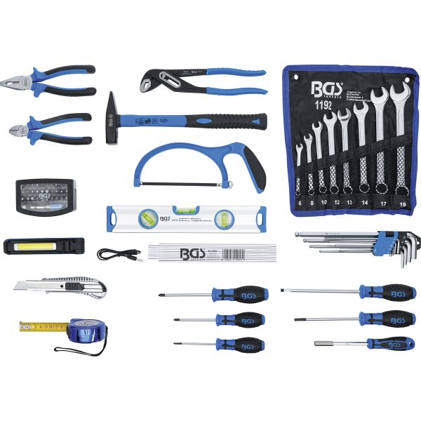 Tool Carrying Case | Reinforced Plastic | incl. Tool Assortment | 66 pcs.