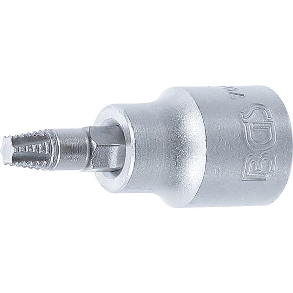 Screw Extractor Bit Socket | 10 mm (3/8") Drive | for damaged T-Star (for Torx) T27