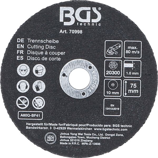 Cutting Disc Set | for Stainless Steel | Ø 75 x 1.0 x 10 mm | 5 pcs.