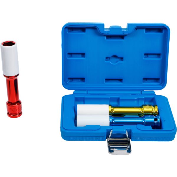 Protective Impact Socket Set | 12.5 mm (1/2") Drive | 150 mm deep | 17 / 19 / 21 mm | 3 pcs.