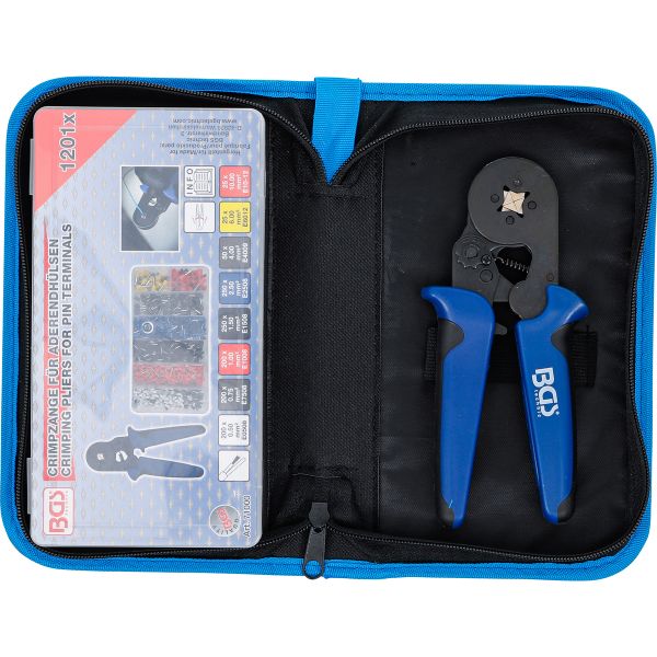 Crimping Pliers for Cable End Sleeves 0.25 - 10 mm² | with Cable Terminal Assortment 0.5 - 10 mm²