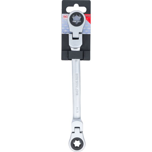 Double Ratchet Ring Spanner | adjustable | with E-Type Ring Heads | E14 x E18