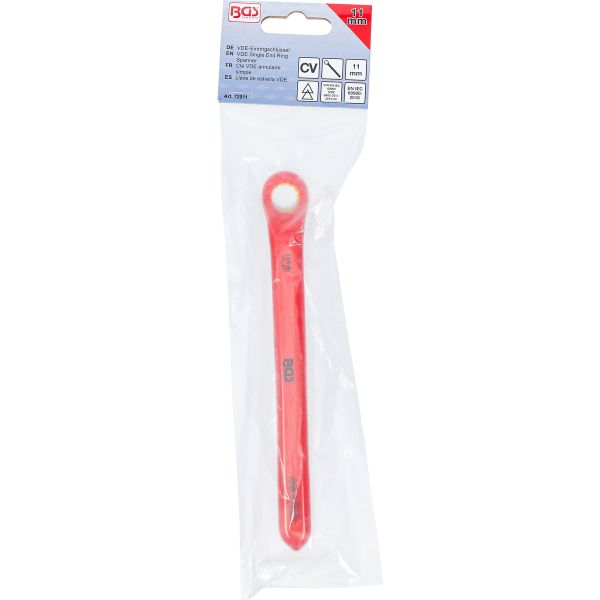 VDE Single End Ring Spanner | deep offset end | 11 mm