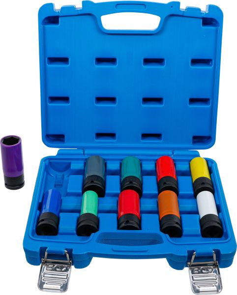 Protective Impact Socket Set | 12.5 mm (1/2") Drive | 15 - 24 mm and Special Wheel Nuts | 10 pcs.