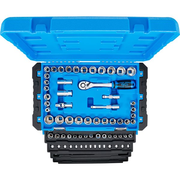 Socket Set Hexagon | 6.3 mm (1/4") / 10 mm (3/8") / 12.5 mm (1/2") | Metric and Inch Sizes | 300 pcs.