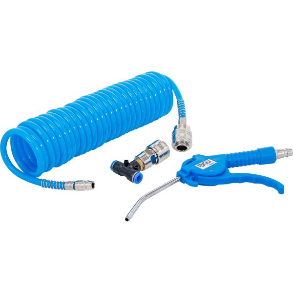 Air Blow Gun | with Spiral Air Hose and T-Connector