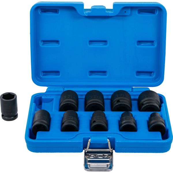 Impact Socket Set, Hexagon | 12.5 mm (1/2") Drive | 3/8 - 15/16" | Inch Sizes | 10 pcs.