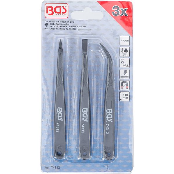 Plastic Tweezers Set | 3 pcs.