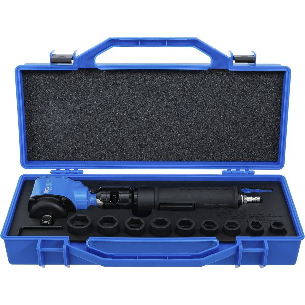 Air Impact Wrench | angled and Impact Socket Set | 12.5 mm (1/2") | 650 Nm | 10 pcs.