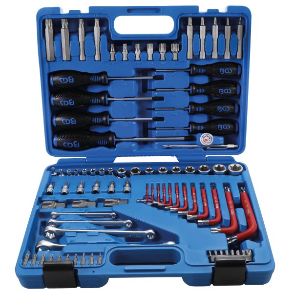 Assortiment d’outils | 6,3 mm (1/4") + 12,5 mm (1/2") | profil E/profil T (pour Torx) | 84 pièces