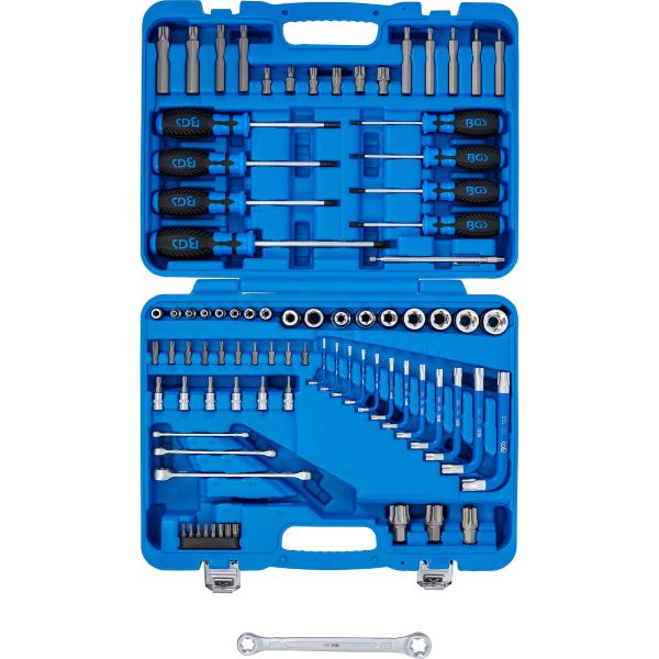 Juego de herramientas | 6,3 mm (1/4") + 12,5 mm (1/2") | E-Torx / perfil en T (para Torx) | 84 piezas