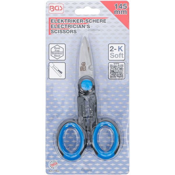 Stainless Steel Electrician's Scissors | 145 mm