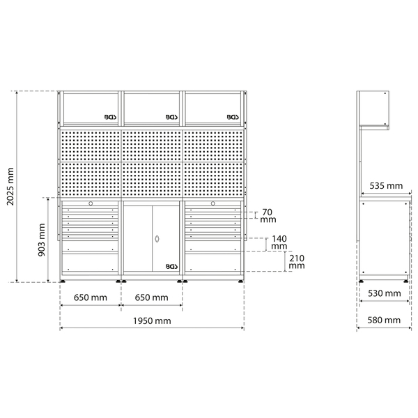 Schrankwand-System | Starter-Paket | Holz | 3 Module