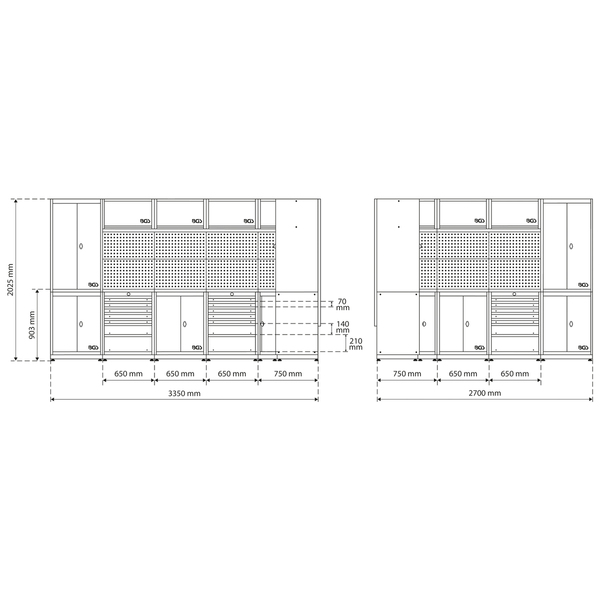 Sistema de unidad de pared | taller | madera | 8 módulos