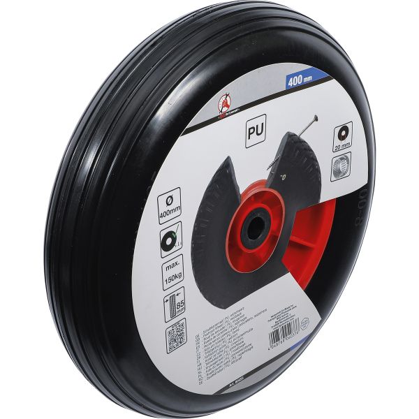 Pushcart Wheel | PU, red/black | 400 mm