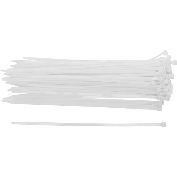 Assortiment de colliers plastique | blanc | 4,8 x 250 mm | 50 pièces