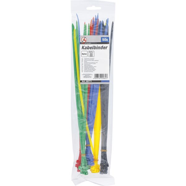 Cable Tie Assortment | coloured | 4.8 x 300 mm | 50 pcs.