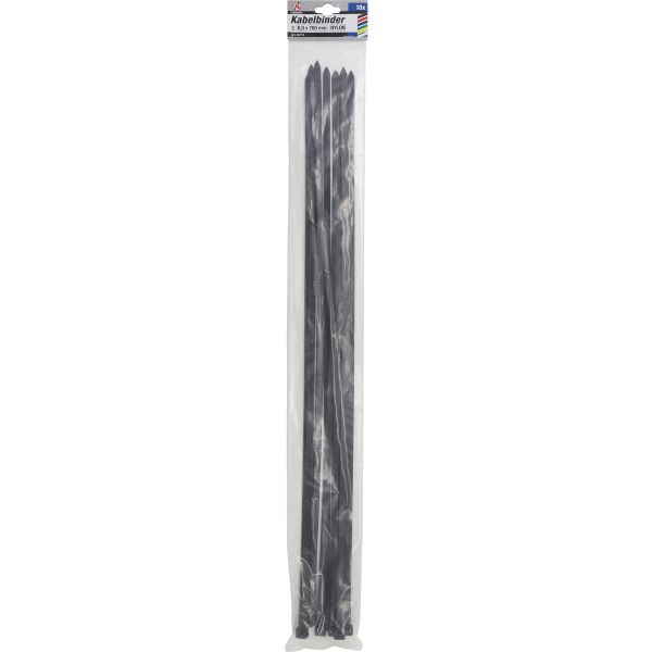 Assortiment de colliers plastique | noir | 8,0 x 700 mm | 10 pièces