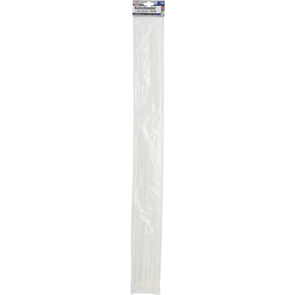 Assortiment de colliers plastique | blanc | 8,0 x 800 mm | 10 pièces