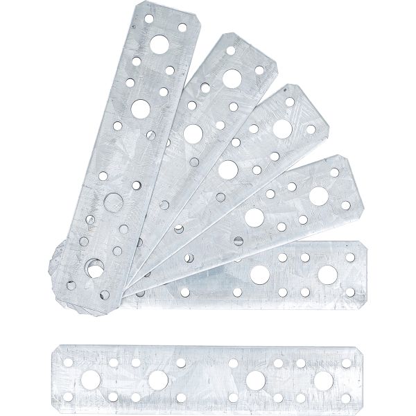 Assortiments de pattes de fixation plates | 180 x 40 x 2 mm | 6 pièces