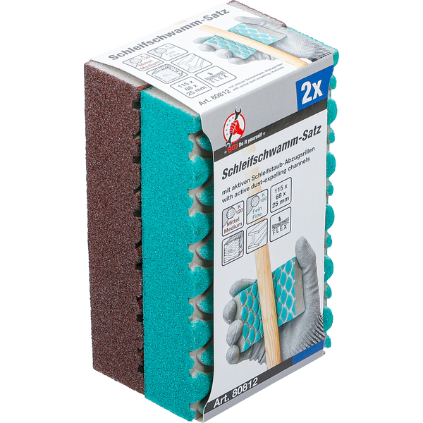 Abrasive Sponge Set | K 120, 180 | 2 pcs.