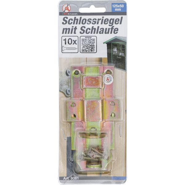 Schlossriegel mit Schlaufe | 125 x 50 mm