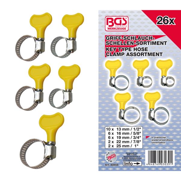 Handle Hose Clamps Assortment | 26 pcs.