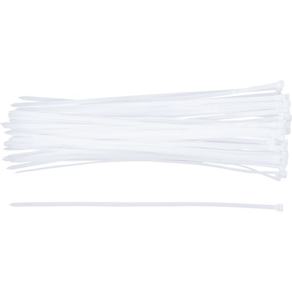 Assortiment de colliers plastique | blancs | 4,8 x 300 mm | 50 pièces