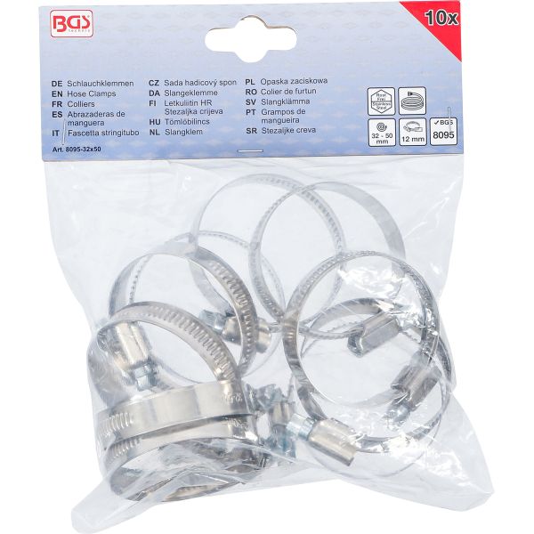 Hose Clamps | Stainless | 32 x 50 mm | 10 pcs.