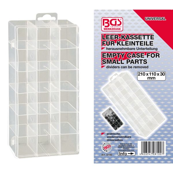 Leerkassette für Kleinteile