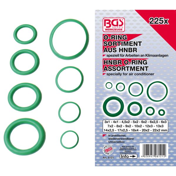 O-Ring Assortment | Ø 3 - 22 mm | 225 pcs.